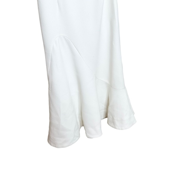 DRESS THE POPULATION Raquel One Shoulder Ruffle White Midi Dress XS - Picture 5 of 8